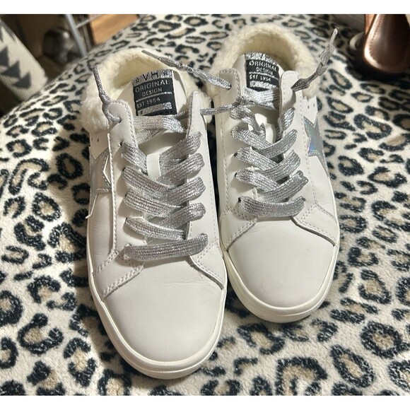 Vintage Havana Silver Holographic Hearty Sneaker Slip On White & Silver Size 10 - Picture 12 of 12